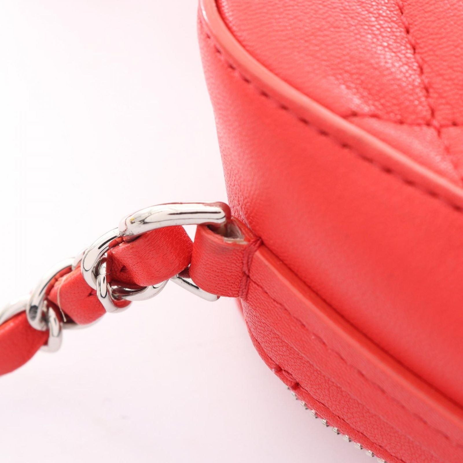Chanel Shoulder Bag Quilted Half Here Red Leather — view 7