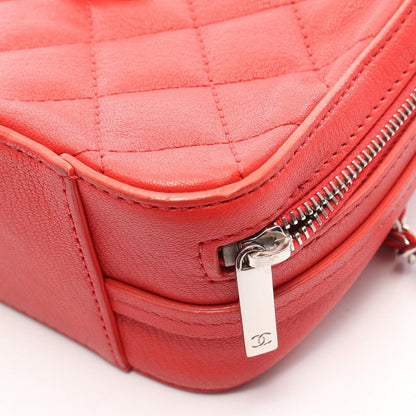 Chanel Shoulder Bag Quilted Half Here Red Leather — view 6