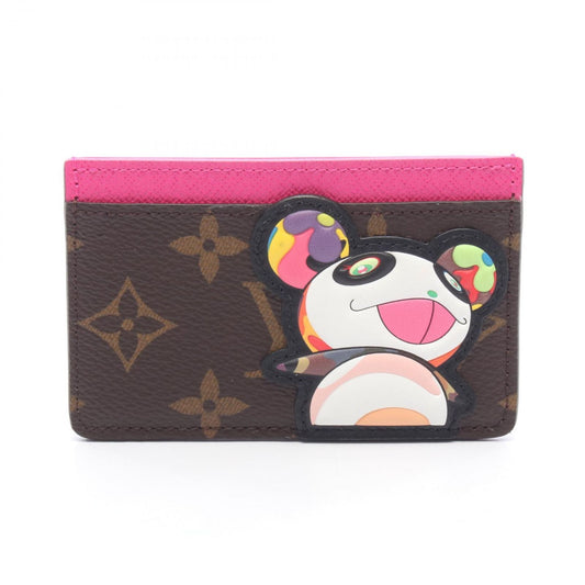 Louis Vuitton Card Case LV TM Simple Monogram Panda Leather LV Takashi Murakami