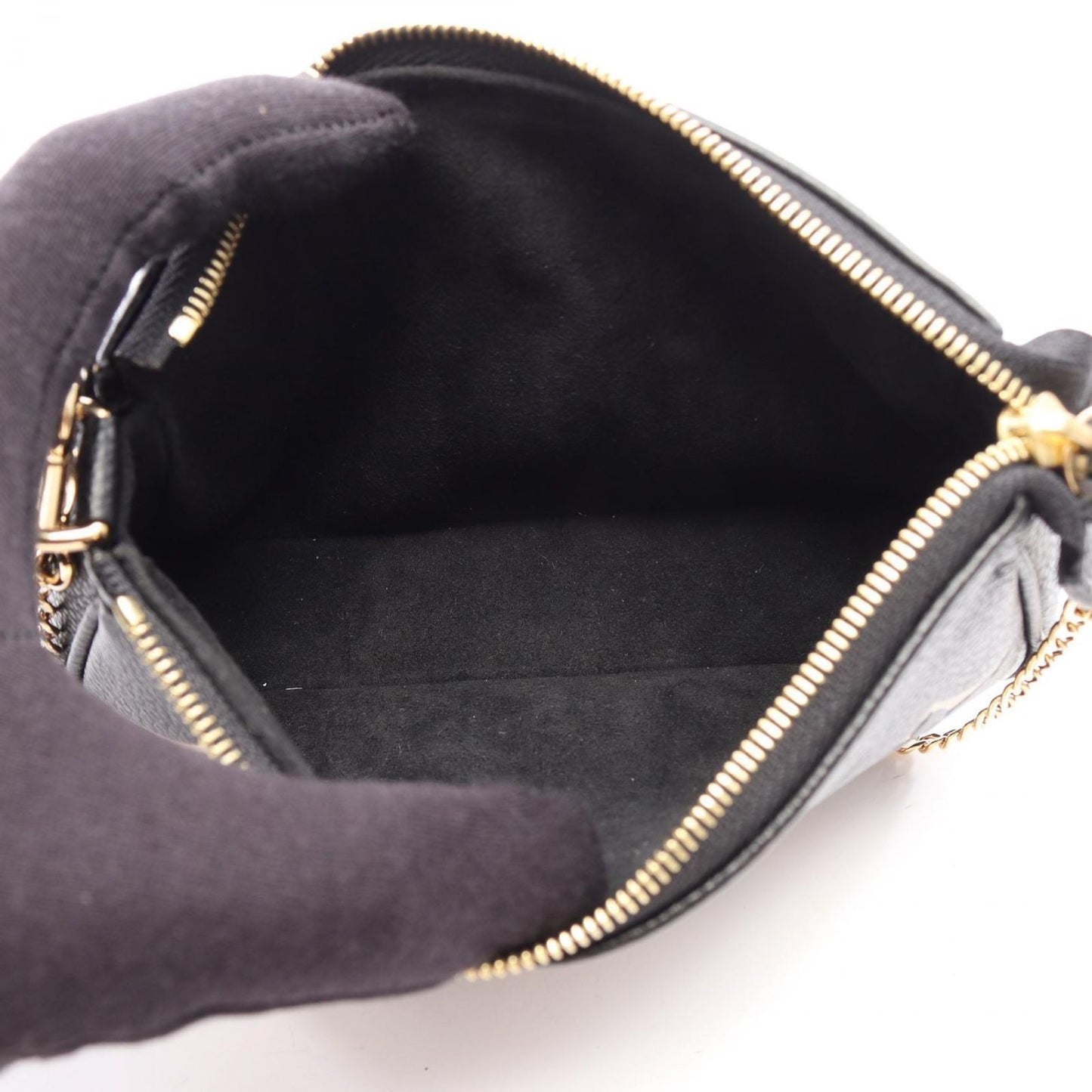 Louis Vuitton Handbag Mini Pochette Soir Bicolor Monogram Empreinte Black Beige — view 3