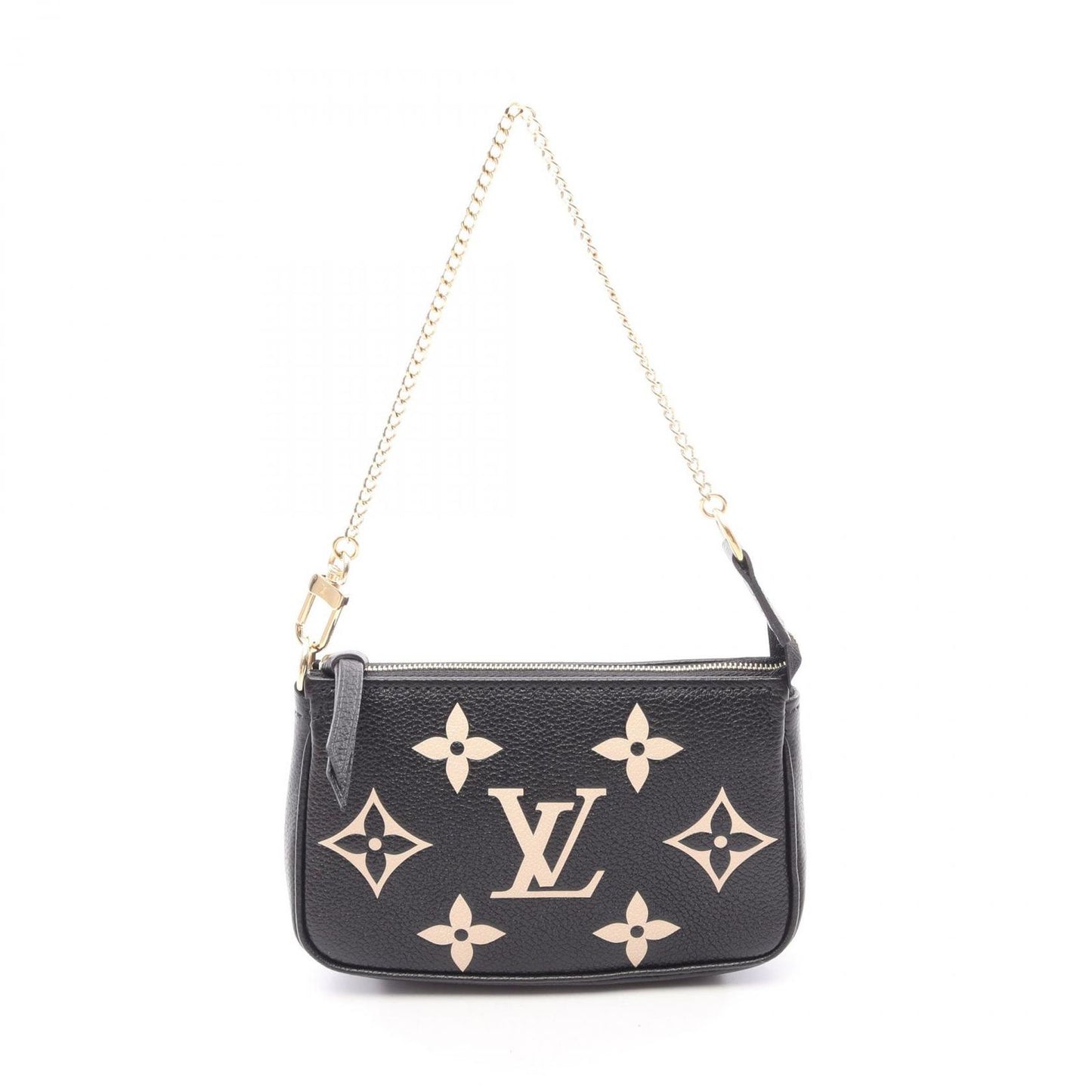 Louis Vuitton Handbag Mini Pochette Soir Bicolor Monogram Empreinte Black Beige
