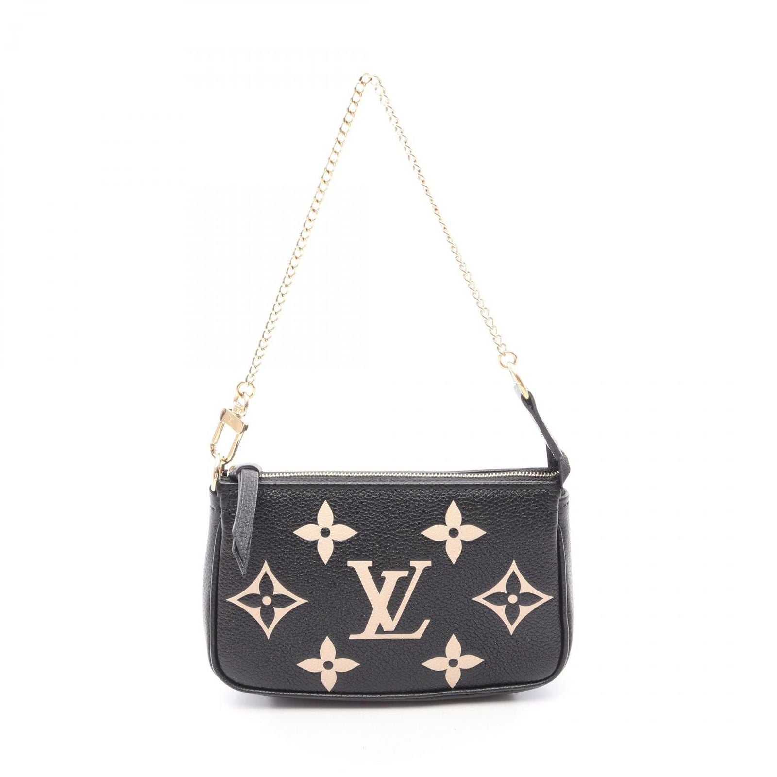 Louis Vuitton Handbag Mini Pochette Soir Bicolor Monogram Empreinte Black Beige