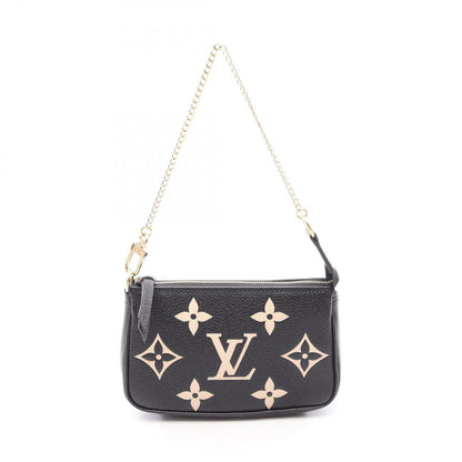 Louis Vuitton Handbag Mini Pochette Soir Bicolor Monogram Empreinte Black Beige