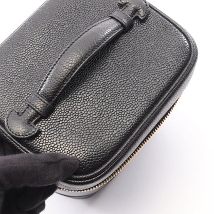 Chanel Handbag CC Logo Black Caviar Leather Vertical Vanity — view 8
