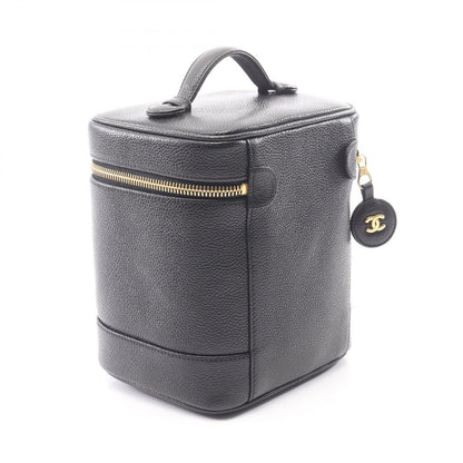 Chanel Handbag CC Logo Black Caviar Leather Vertical Vanity — view 2