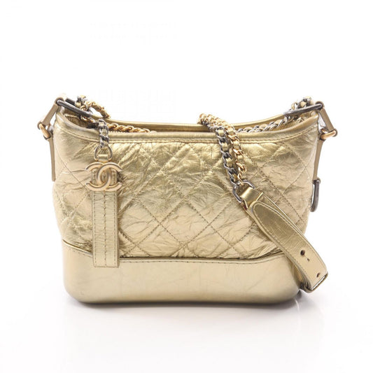 Chanel Shoulder Bag Gabriel de Small Hobo Gold Leather Chain