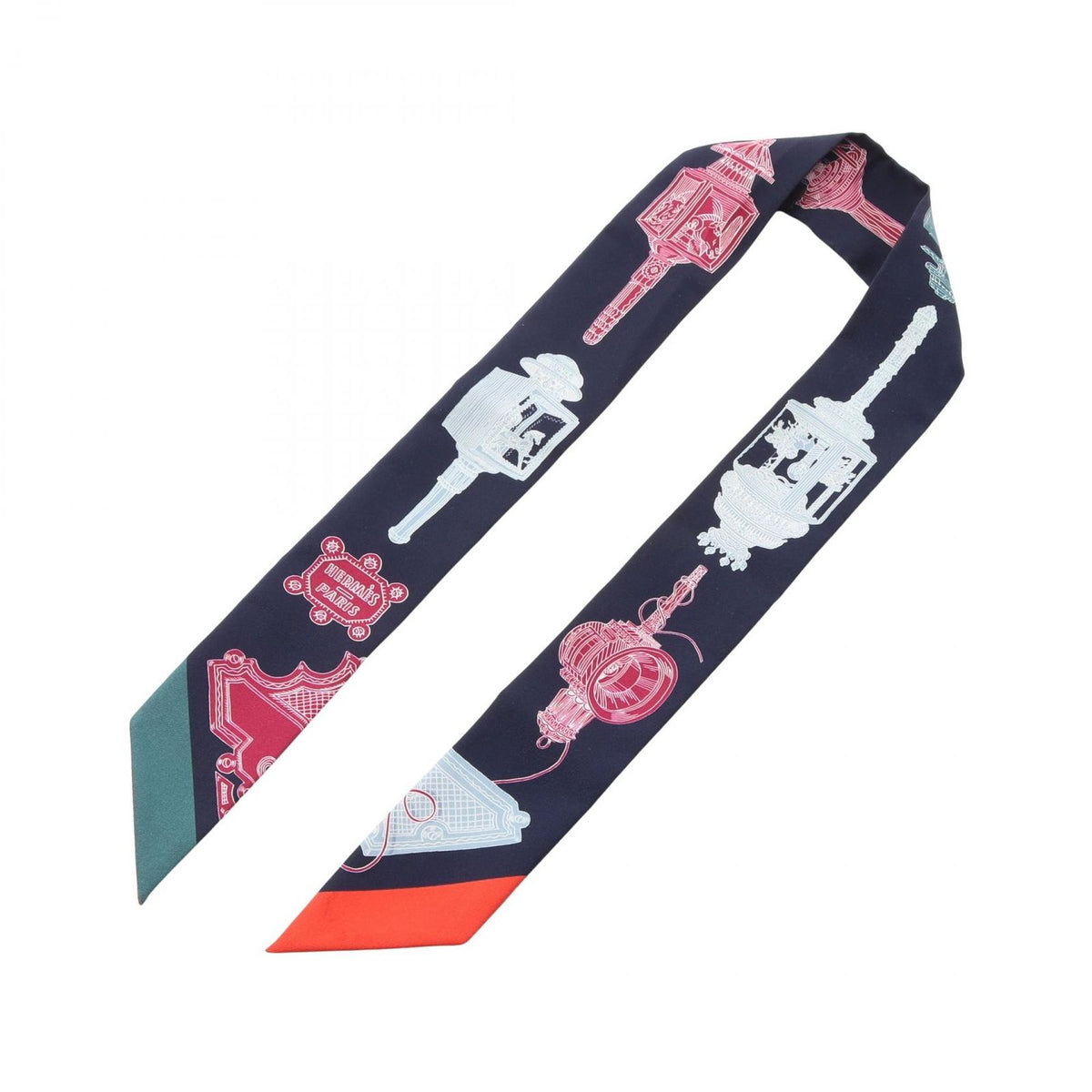 Hermes Scarf Twilly Merveilleuses Lanternes Ribbon Silk — view 2