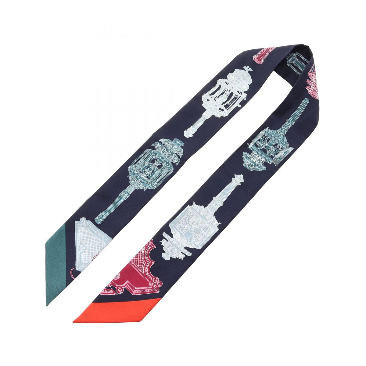 Hermes Scarf Twilly Merveilleuses Lanternes Ribbon Silk — view 3
