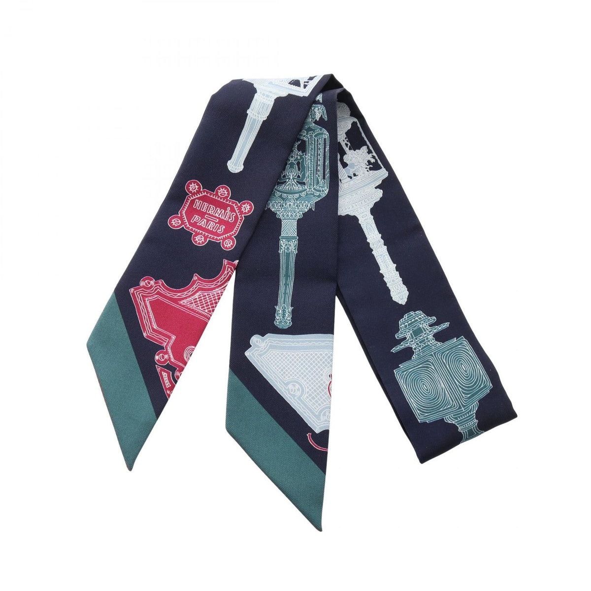 Hermes Scarf Twilly Merveilleuses Lanternes Ribbon Silk