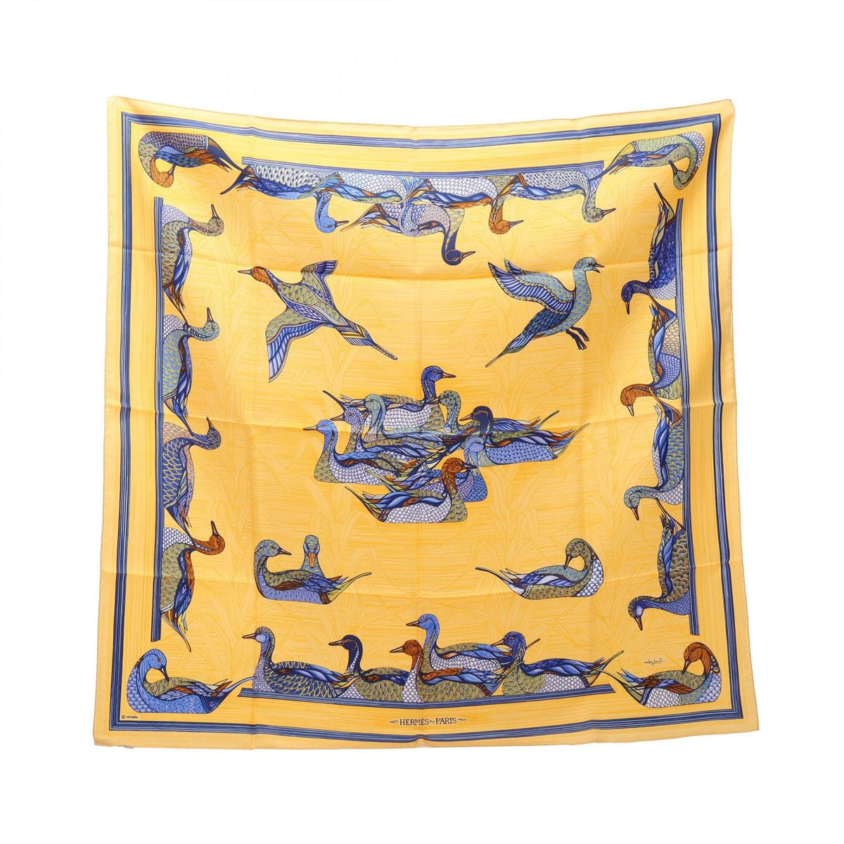 Hermes Scarf Carre 90 la Mare Aux Canards Silk