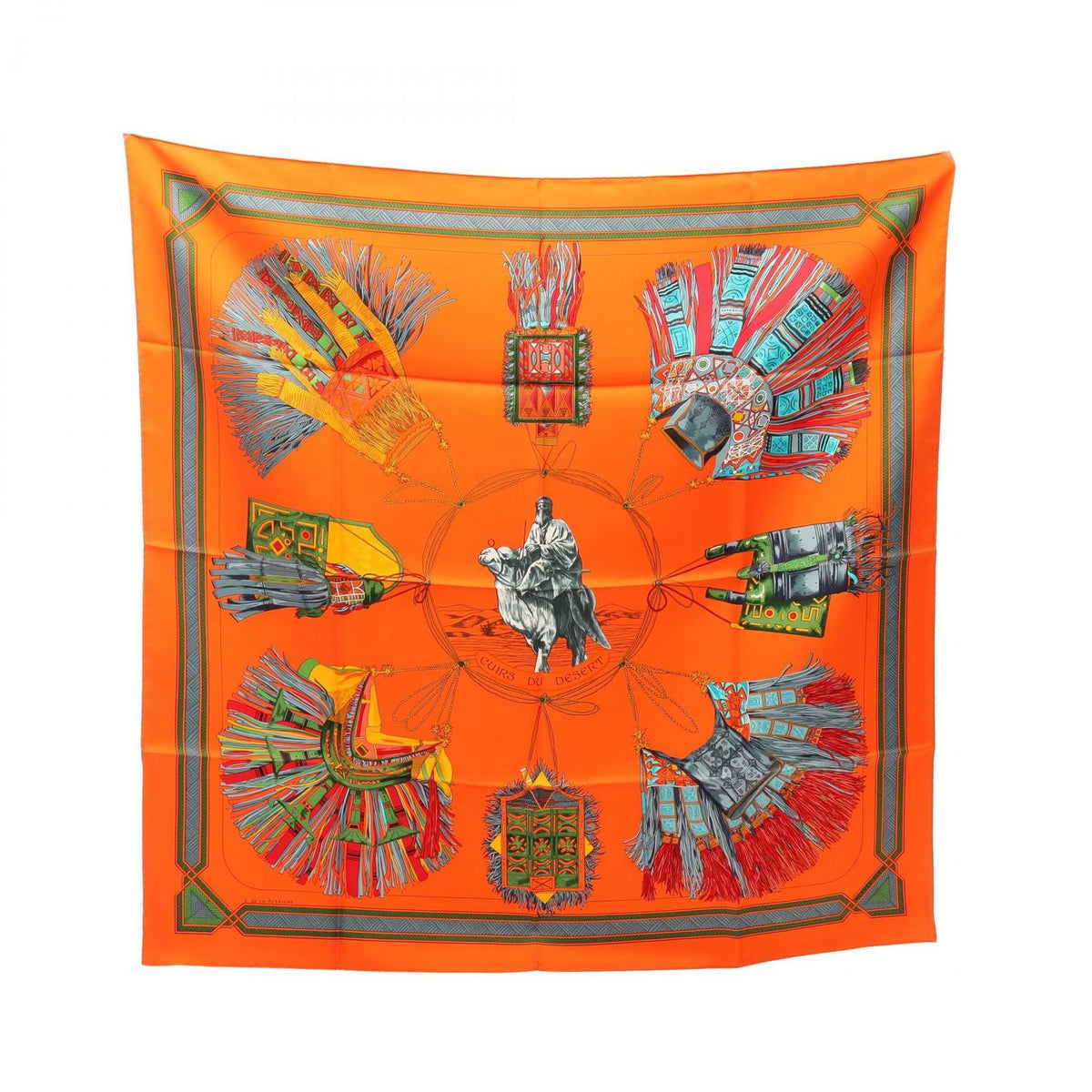 Hermes Scarf Carre 90 Cuirs du Desert Silk