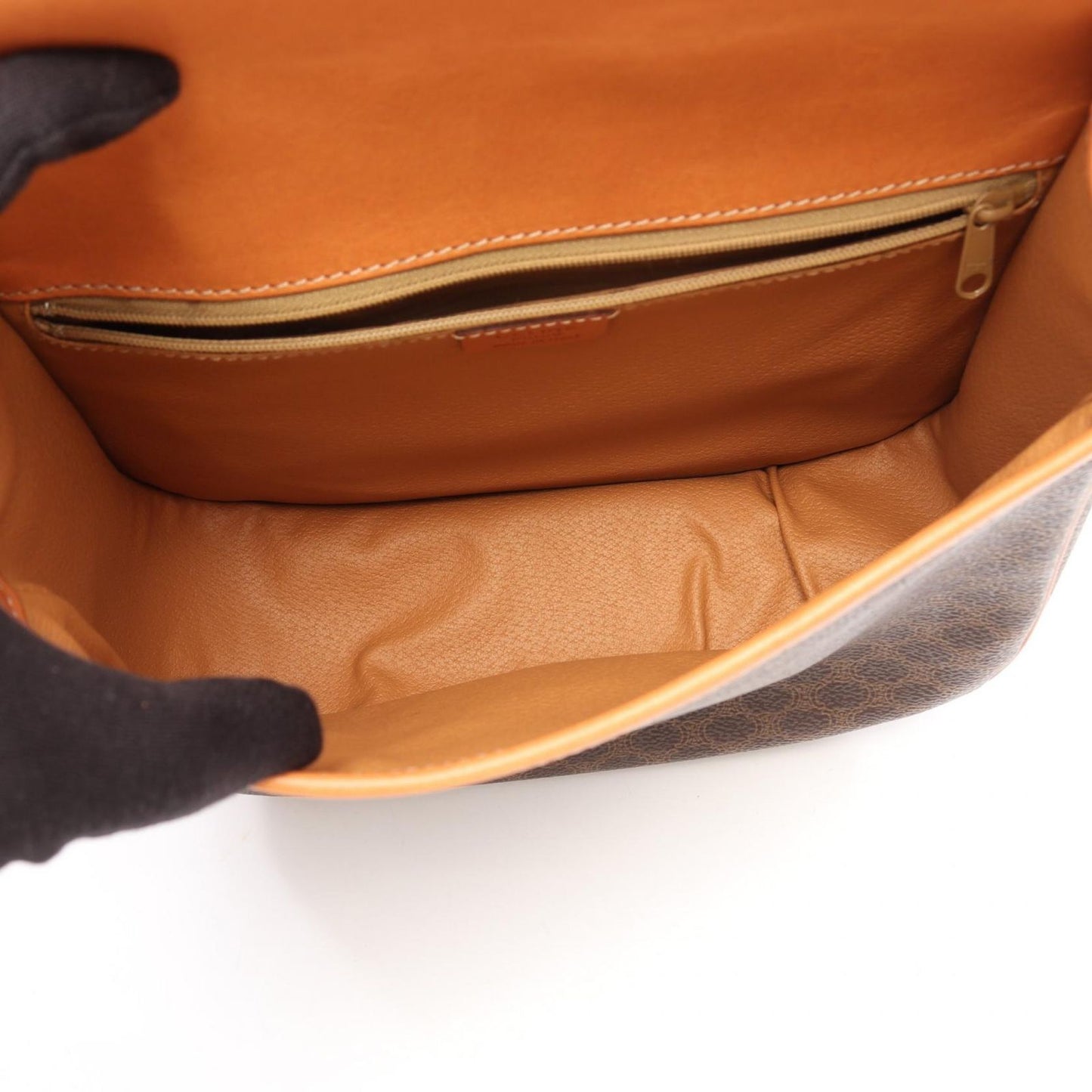 Celine Shoulder Bag Macadam Star Ball Brown Dark Canvas Leather — view 3