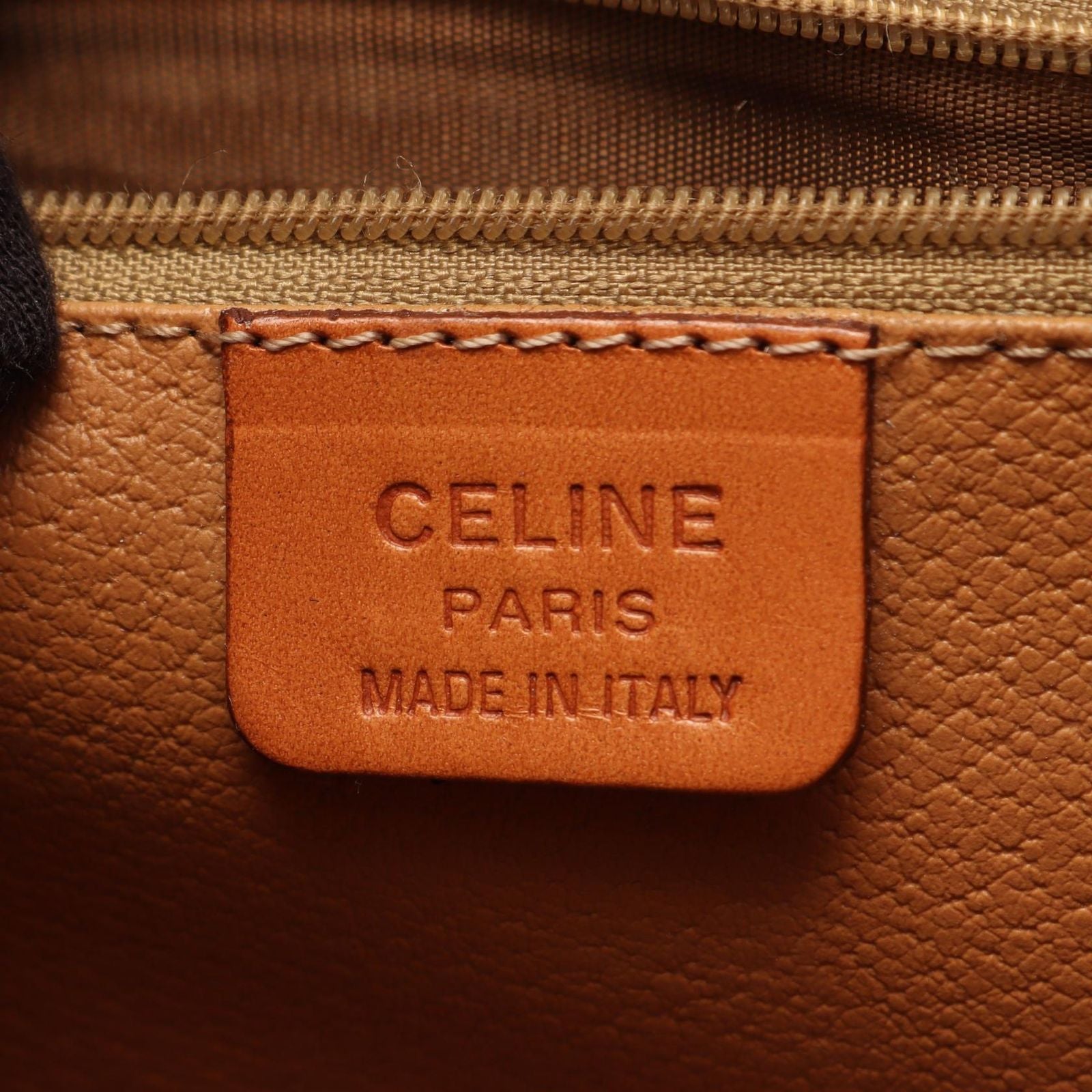 Celine Shoulder Bag Macadam Star Ball Brown Dark Canvas Leather — view 4