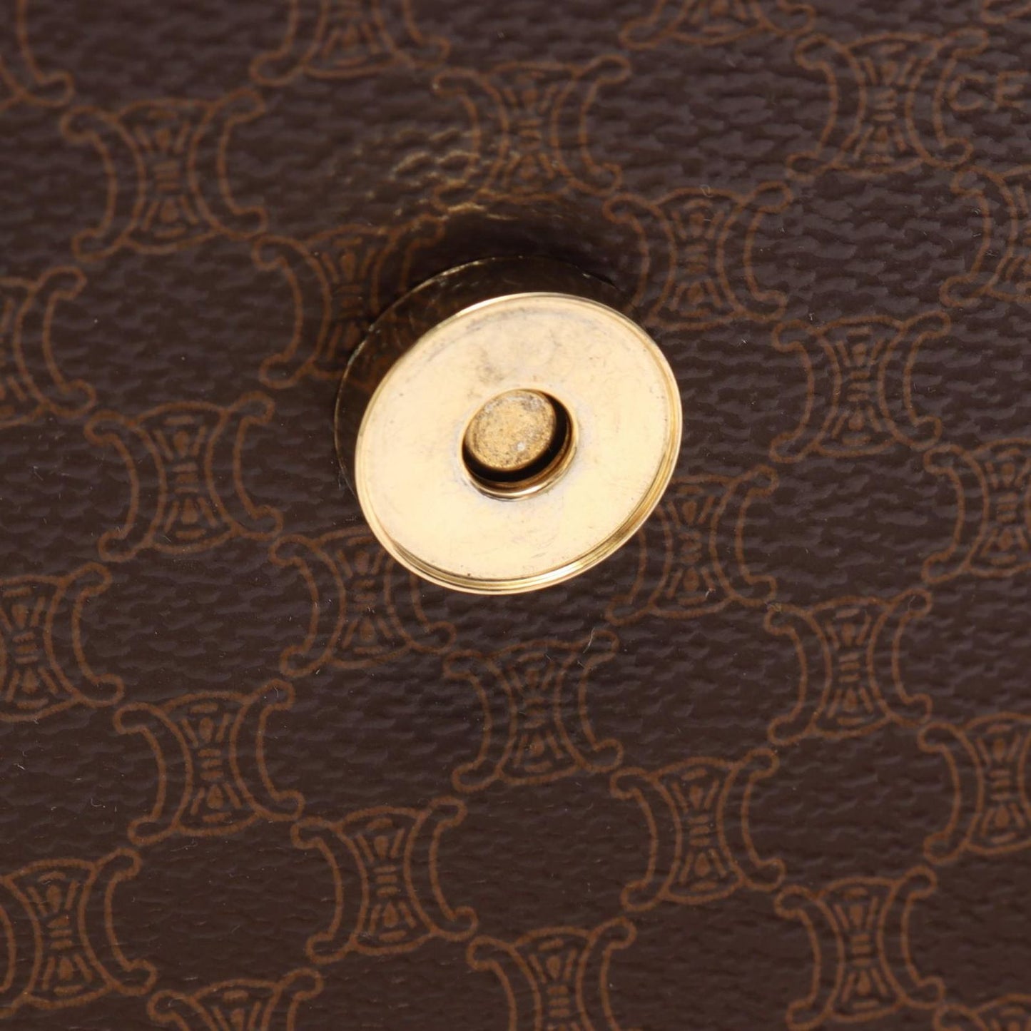 Celine Shoulder Bag Macadam Star Ball Brown Dark Canvas Leather — view 7