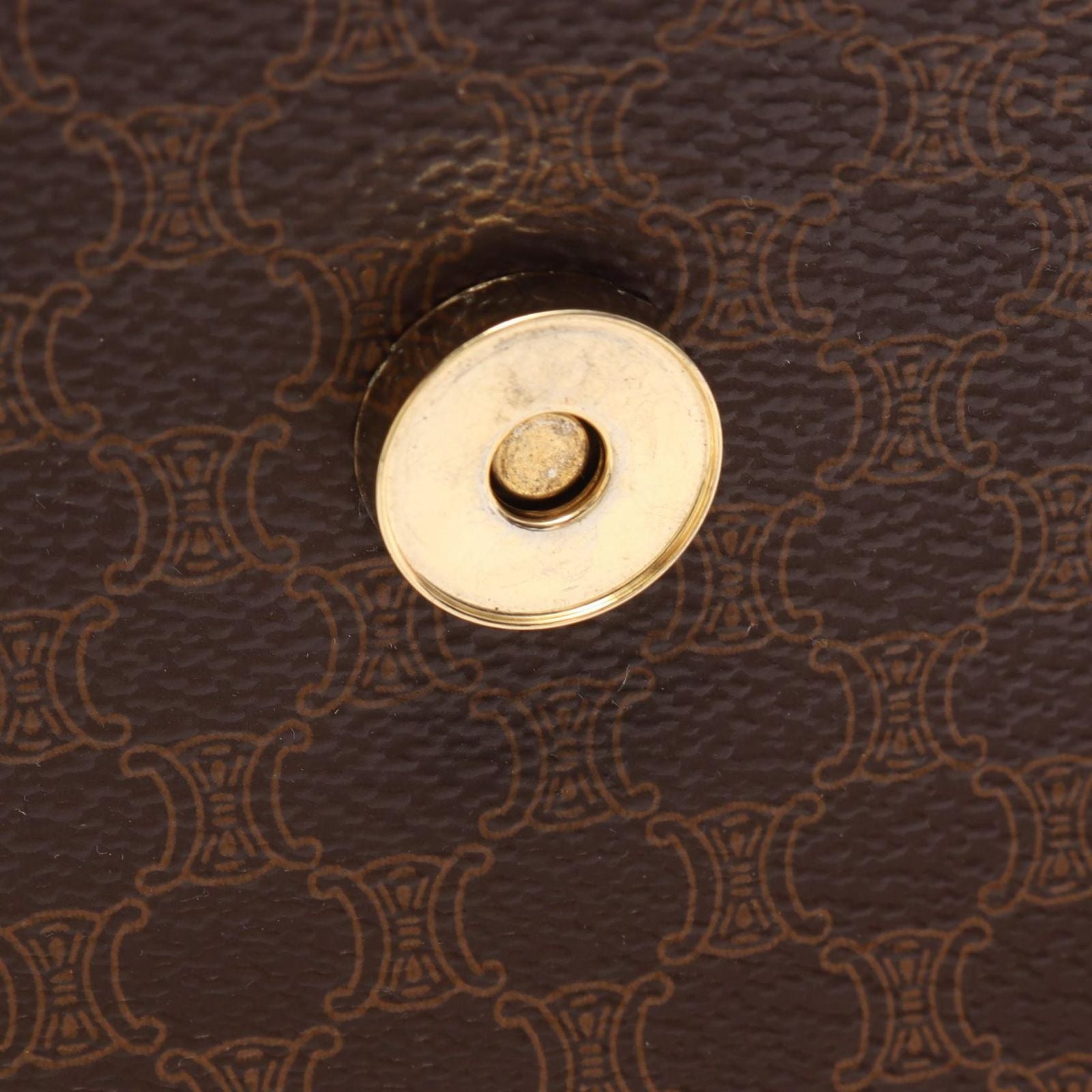 Celine Shoulder Bag Macadam Star Ball Brown Dark Canvas Leather — view 7