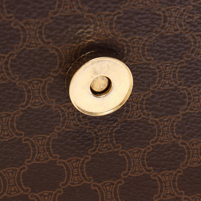 Celine Shoulder Bag Macadam Star Ball Brown Dark Canvas Leather — view 7