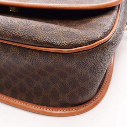 Celine Shoulder Bag Macadam Star Ball Brown Dark Canvas Leather — view 8