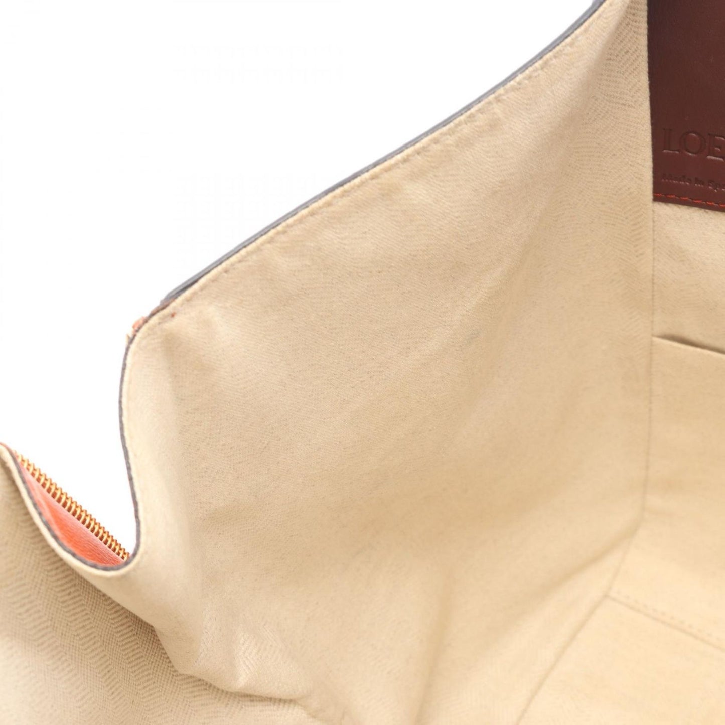 Loewe Handbag Hammock Bag Small 2-Way Dark Brown Orange Red Leather — view 6