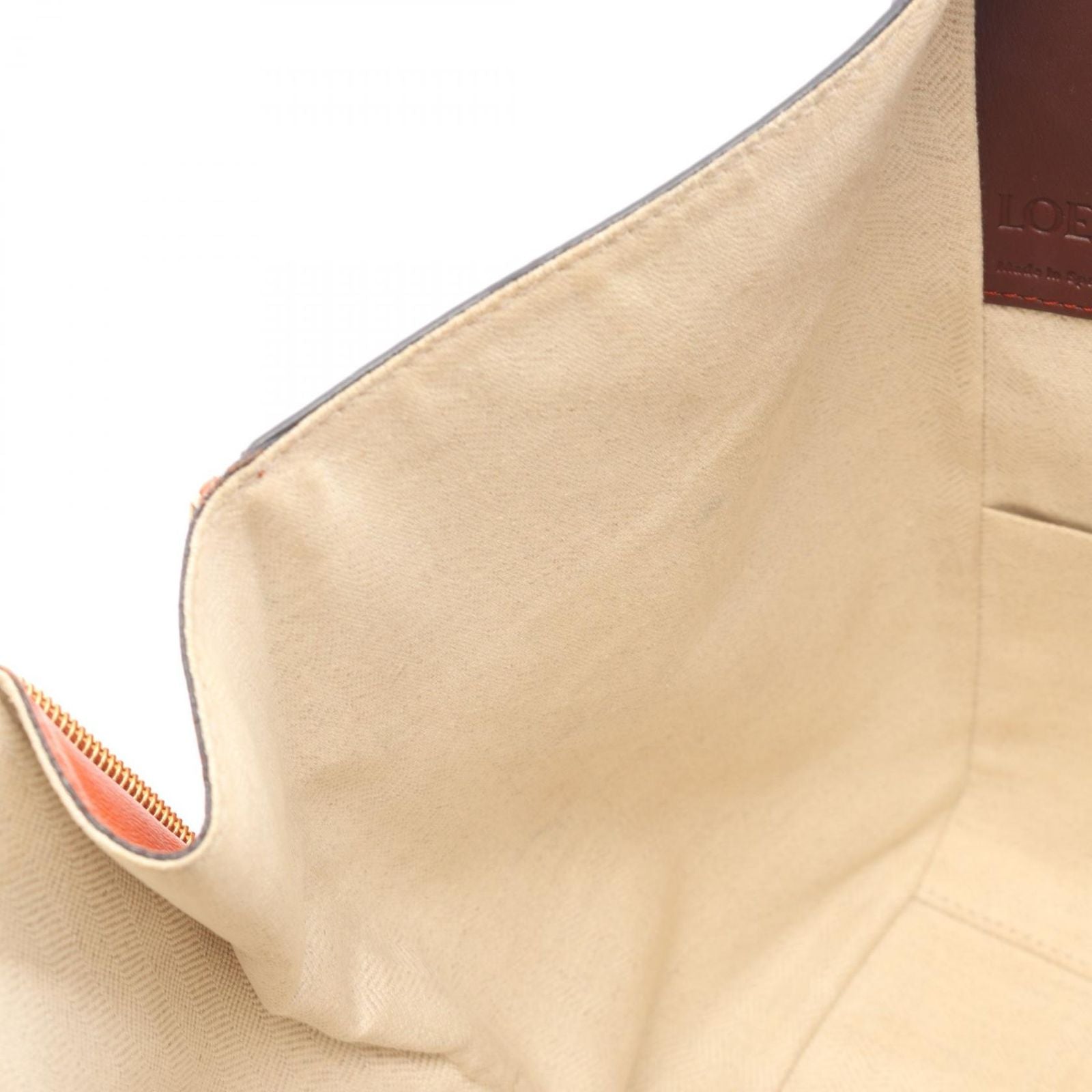 Loewe Handbag Hammock Bag Small 2-Way Dark Brown Orange Red Leather — view 6