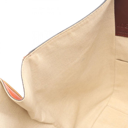 Loewe Handbag Hammock Bag Small 2-Way Dark Brown Orange Red Leather — view 6