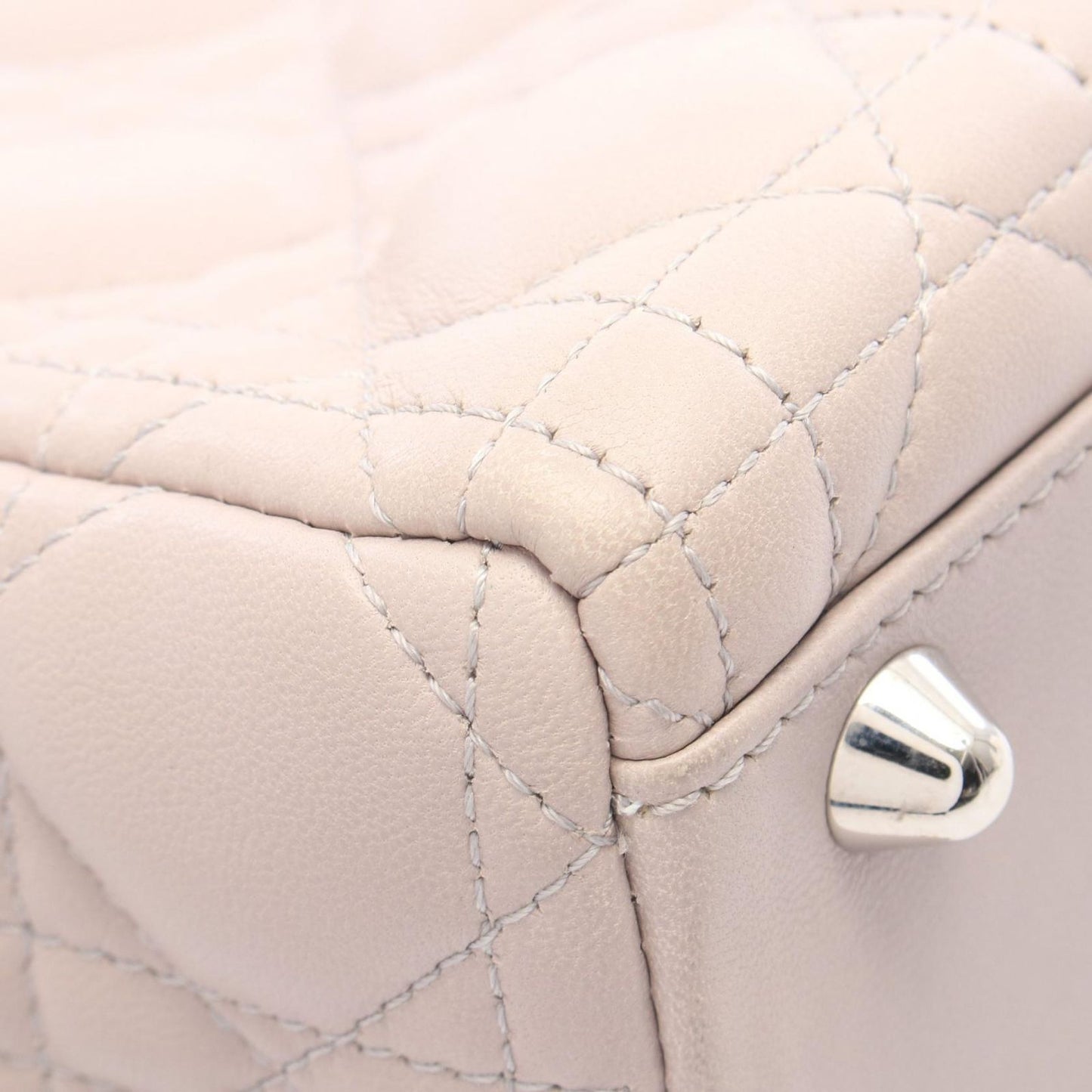 Dior Handbag Lady Dior Large 2-Way Light Beige Leather Lady Dior Tote — view 7
