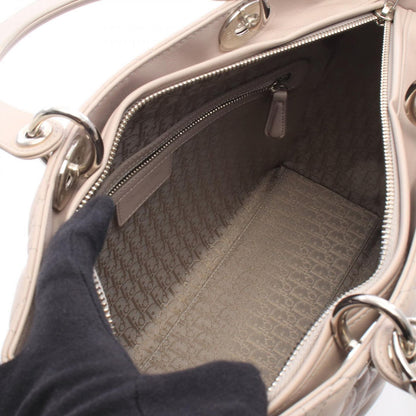 Dior Handbag Lady Dior Large 2-Way Light Beige Leather Lady Dior Tote — view 3