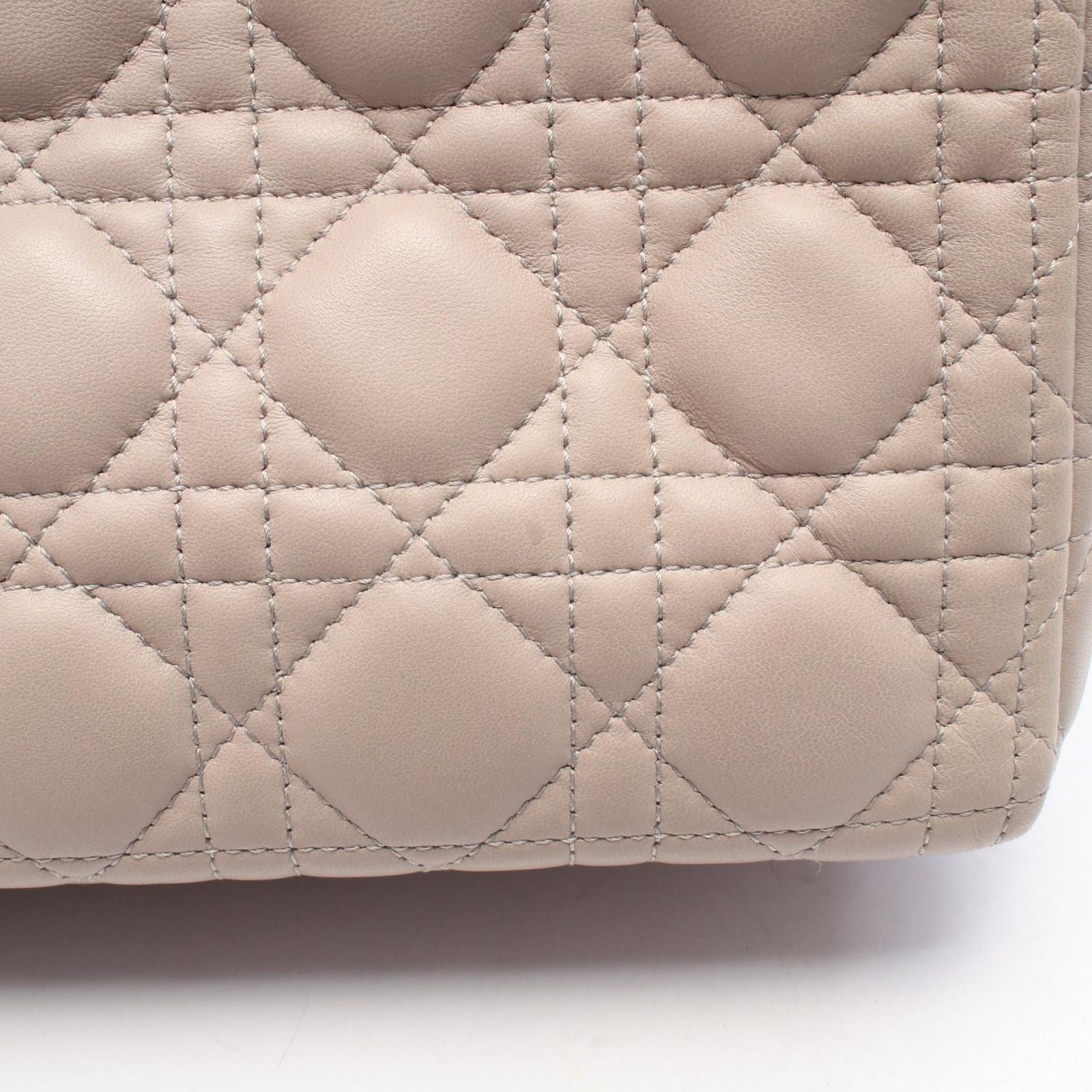 Dior Handbag Lady Dior Large 2-Way Light Beige Leather Lady Dior Tote — view 5