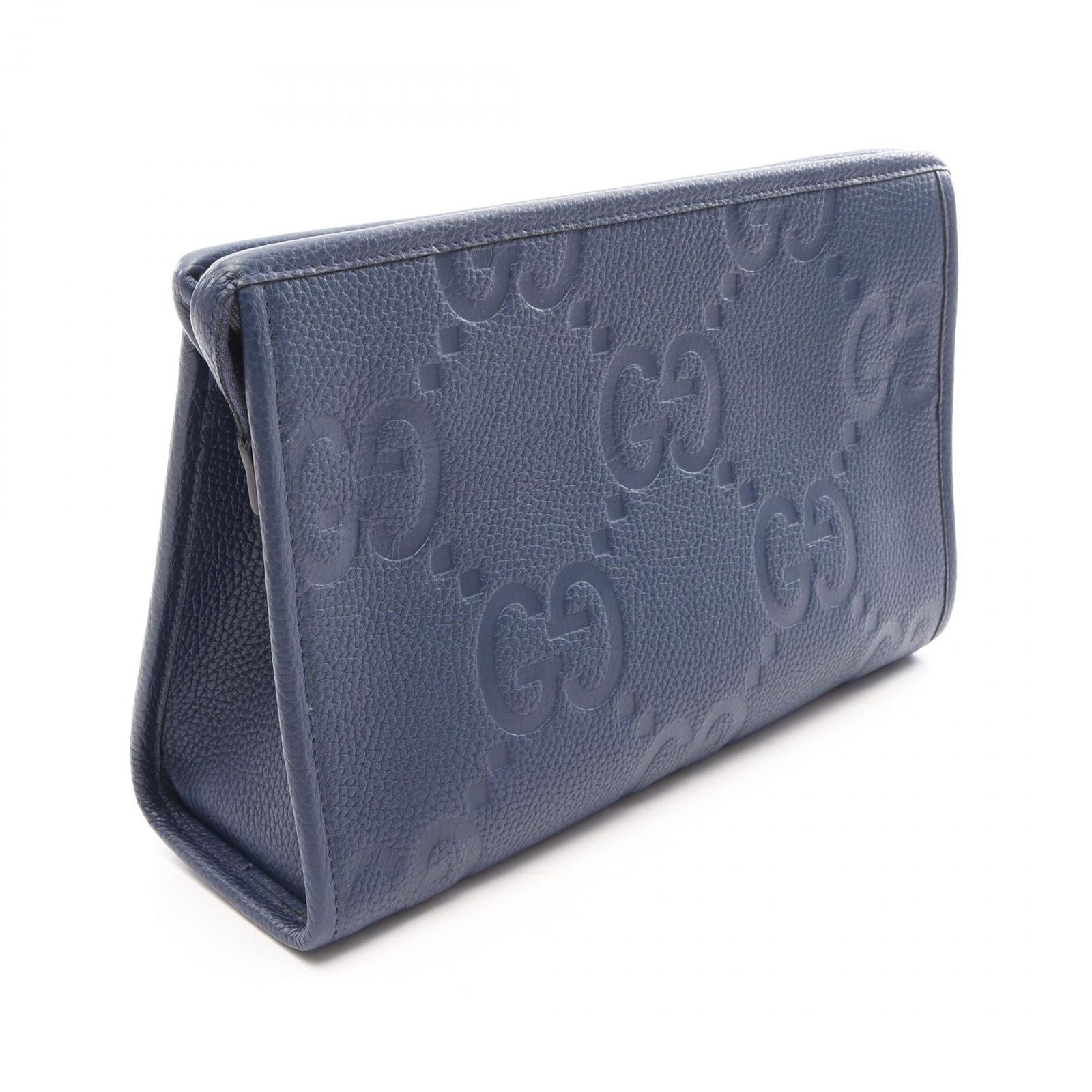 Gucci Clutch Jumbo GG Pouch Navy Leather — view 2