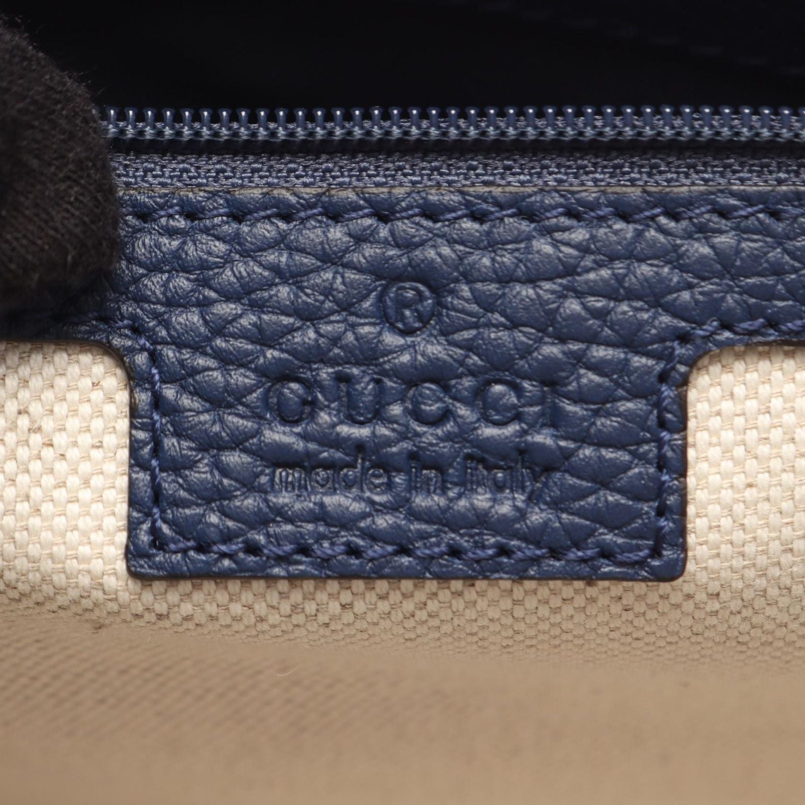 Gucci Clutch Jumbo GG Pouch Navy Leather — view 4