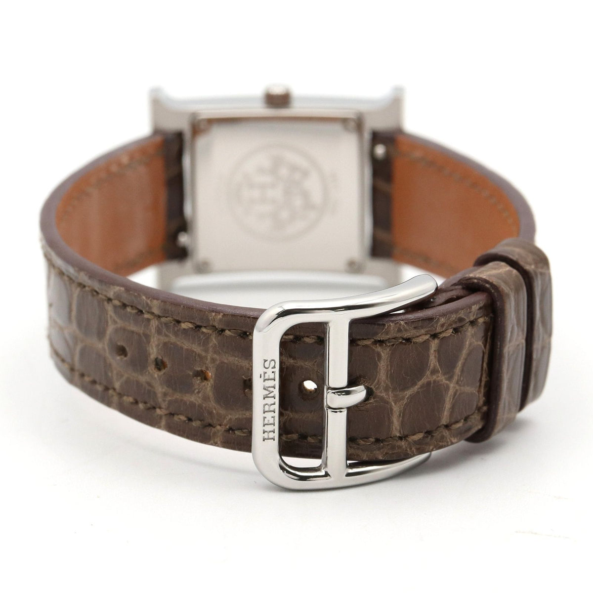 Hermes Watch White Shell Stainless Steel Diamond — view 5