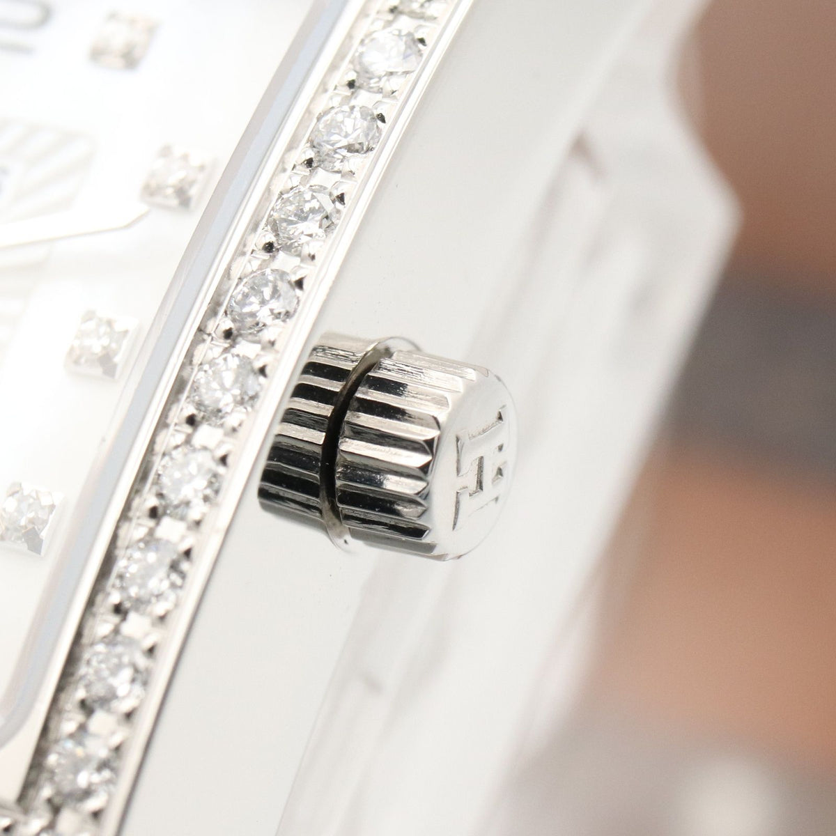 Hermes Watch White Shell Stainless Steel Diamond — view 7