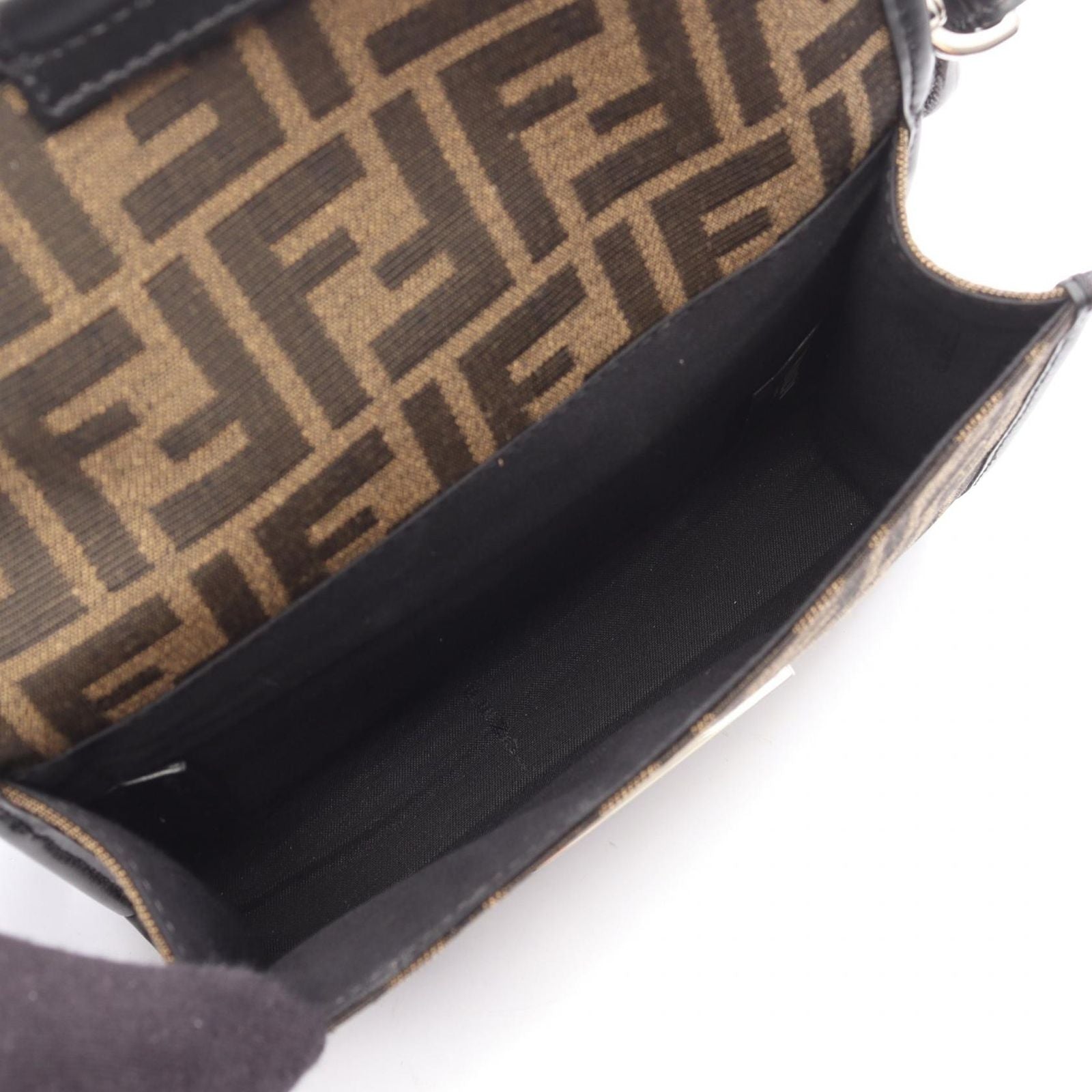 Fendi Shoulder Bag Double Baguette Canvas Leather — view 3