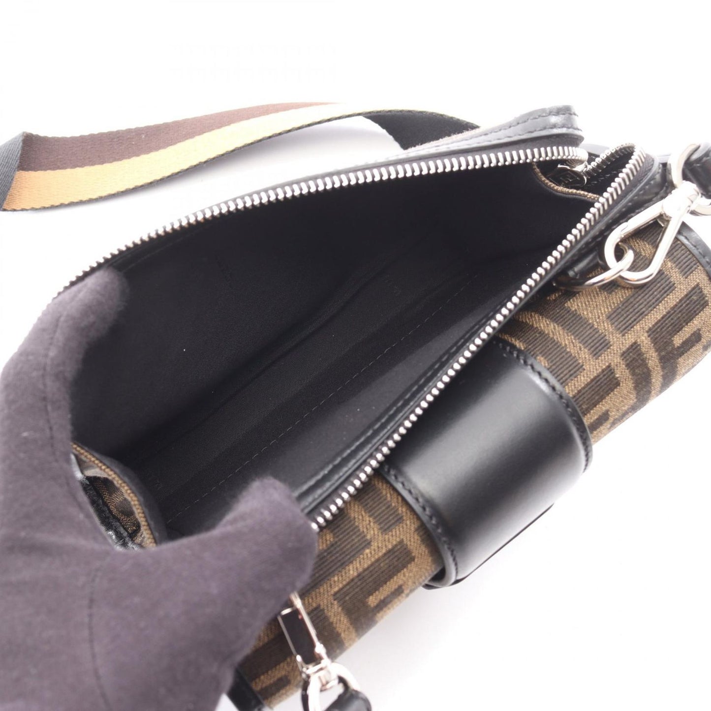 Fendi Shoulder Bag Double Baguette Canvas Leather — view 4