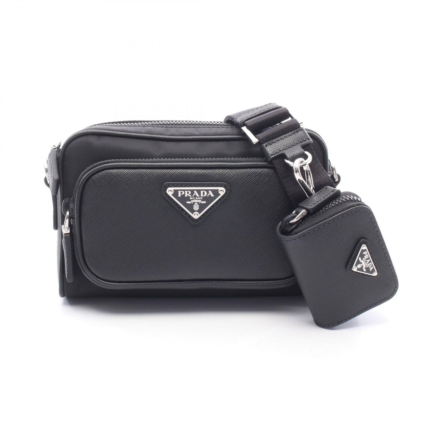 Prada Shoulder Bag Tessuto Nylon Saffiano Leather