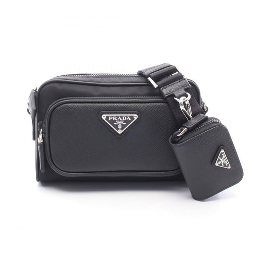 Prada Shoulder Bag Tessuto Nylon Saffiano Leather