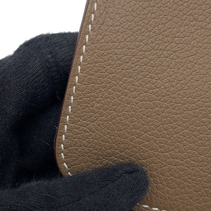 Hermes Card Case Zipengo Chaine D'Ancre Etoupe Gold Evercolor Wallet Set — view 5