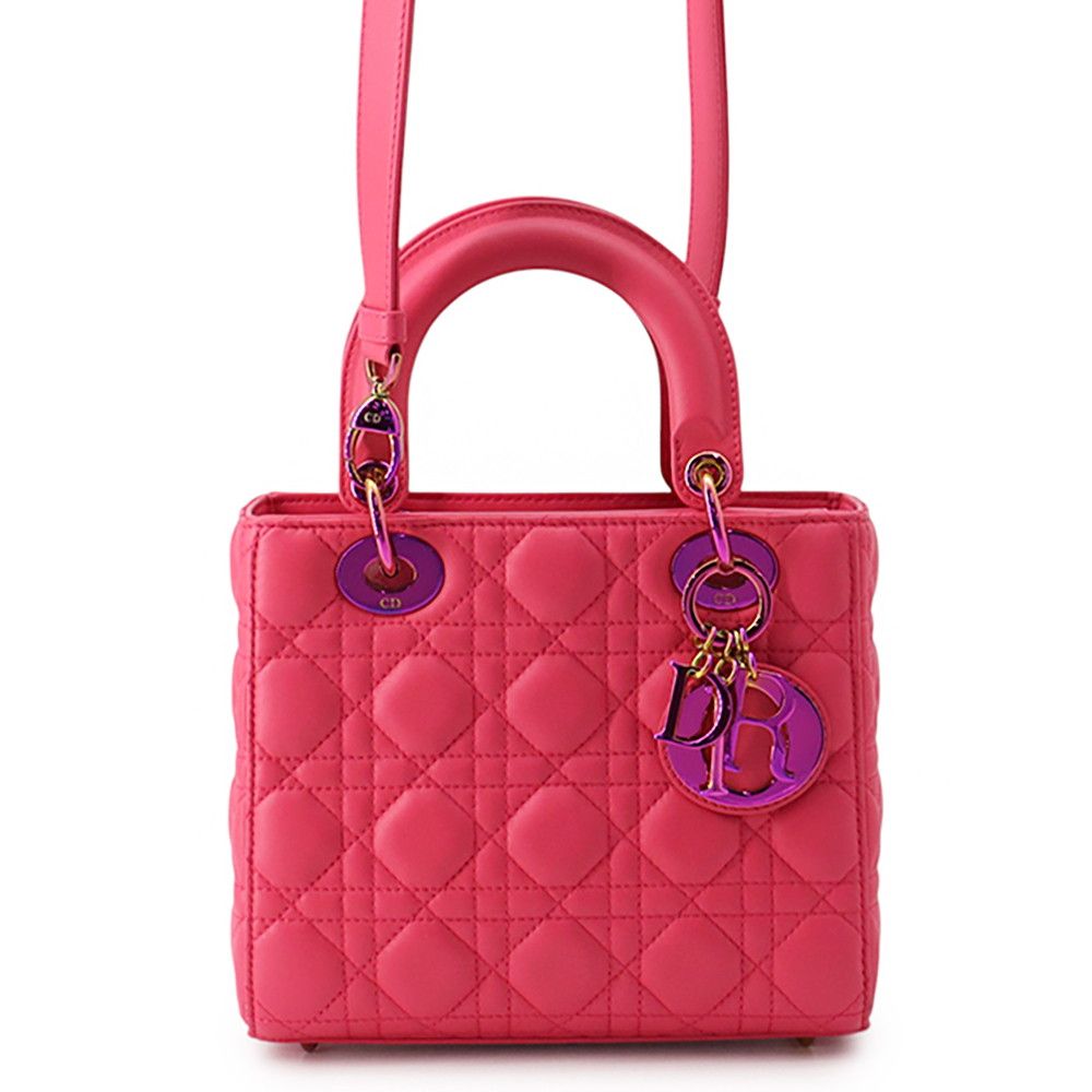 Dior Handbag Lady Cannage Small Lambskin 2-Way