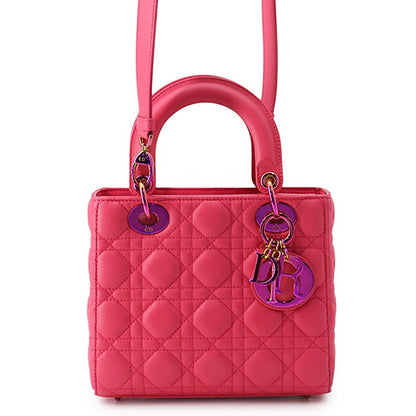 Dior Handbag Lady Cannage Small Lambskin 2-Way