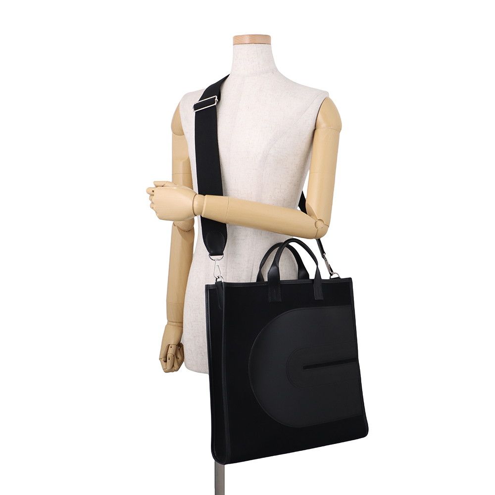 Hermes Tote Bag Orison Record Black Silver Toile Officier Swift 2-Way — view 5