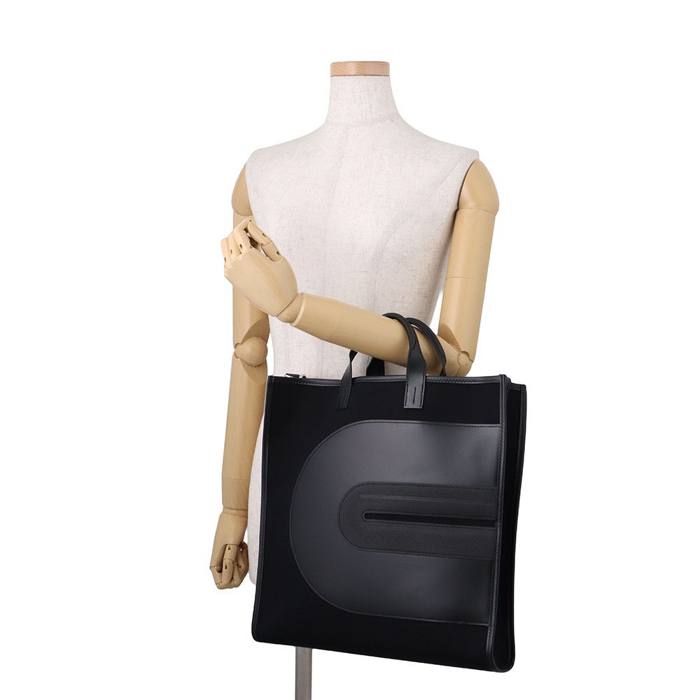 Hermes Tote Bag Orison Record Black Silver Toile Officier Swift 2-Way — view 4