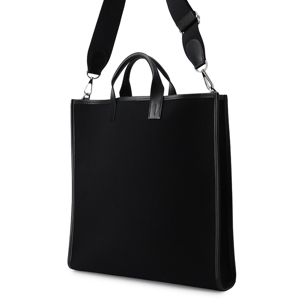 Hermes Tote Bag Orison Record Black Silver Toile Officier Swift 2-Way — view 2