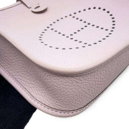 Hermes Shoulder Bag Evelyne TPM 85 Amazon Mauve Pale Silver Taurillon Clemence — view 8
