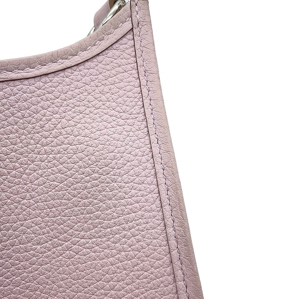 Hermes Shoulder Bag Evelyne TPM 85 Amazon Mauve Pale Silver Taurillon Clemence — view 7