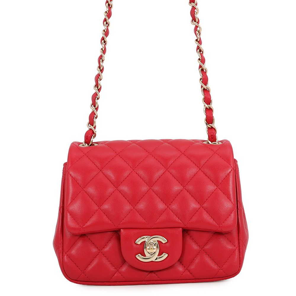 Chanel Chain Shoulder Bag Mini Quilted CC Logo Lambskin