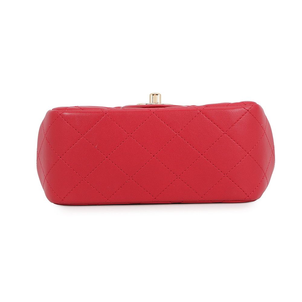 Chanel Chain Shoulder Bag Mini Quilted CC Logo Lambskin — view 3