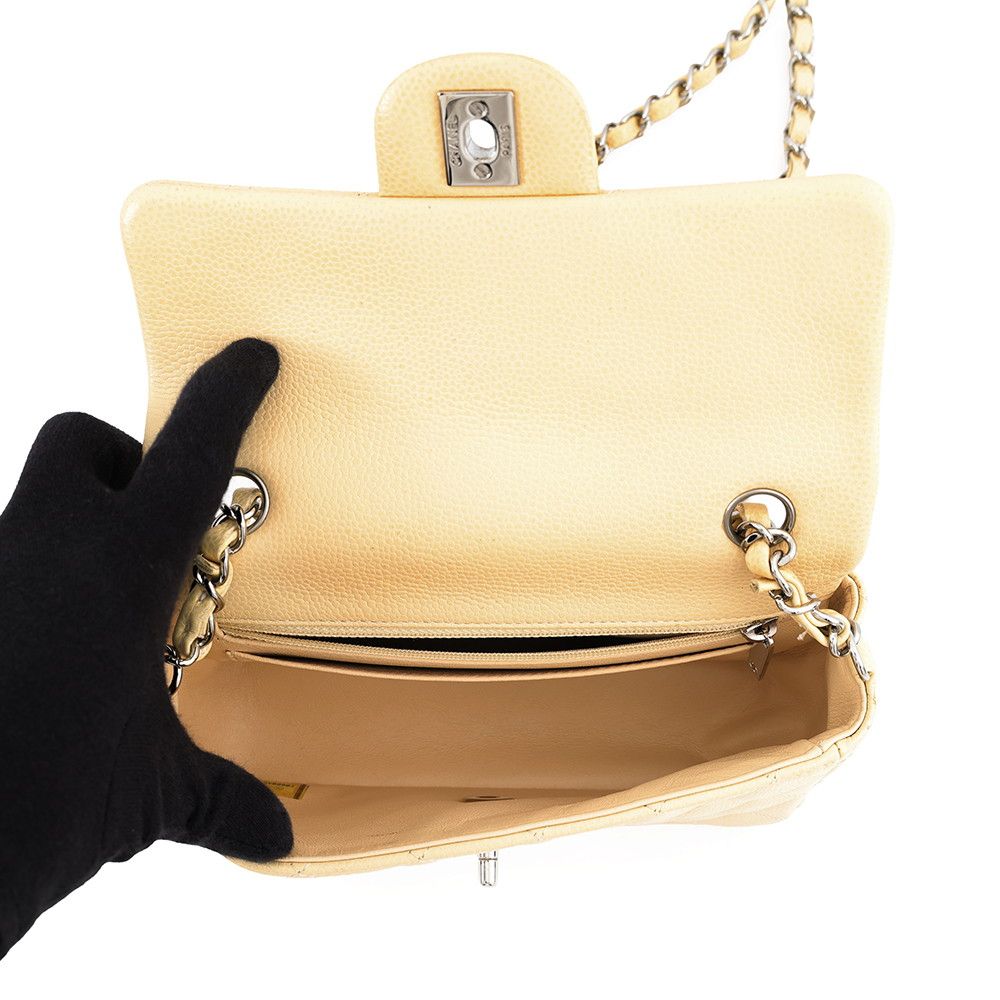 Chanel Chain Shoulder Bag Quilted 20 CC Logo Caviar Leather Mini Flap — view 5