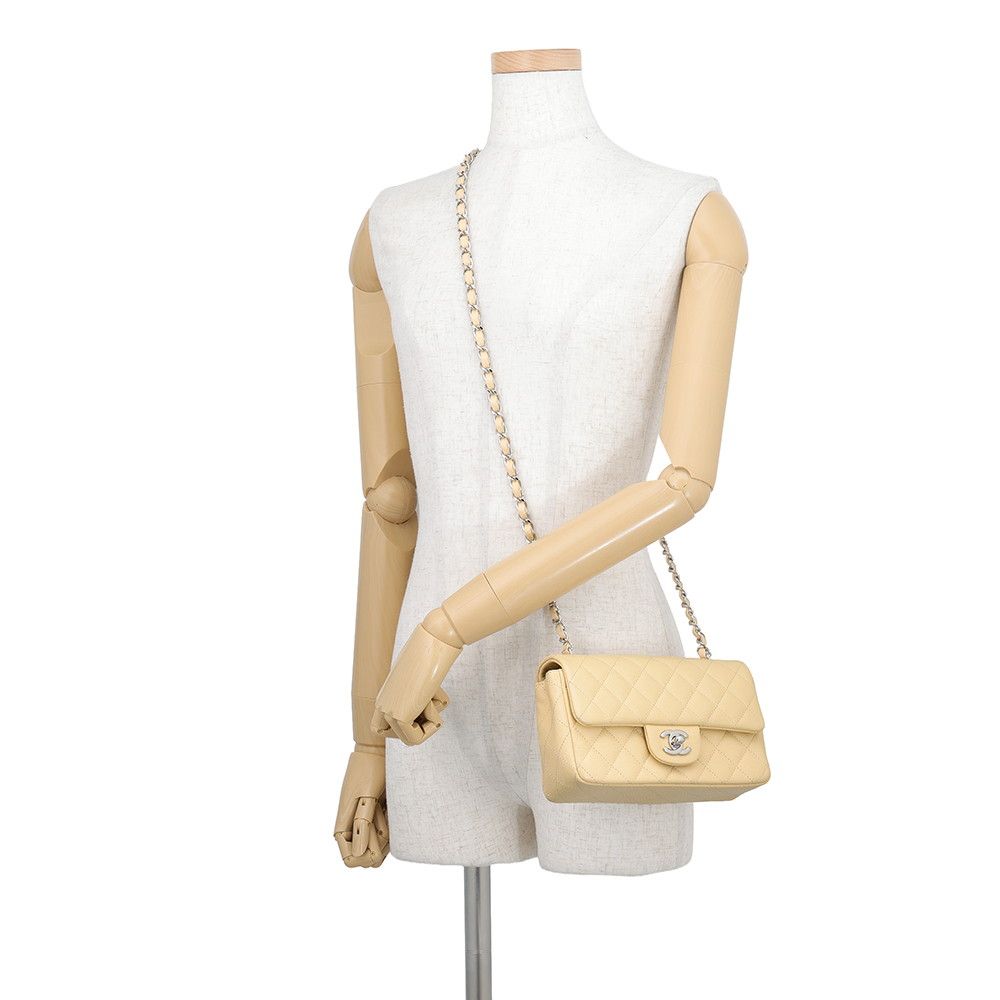 Chanel Chain Shoulder Bag Quilted 20 CC Logo Caviar Leather Mini Flap — view 4