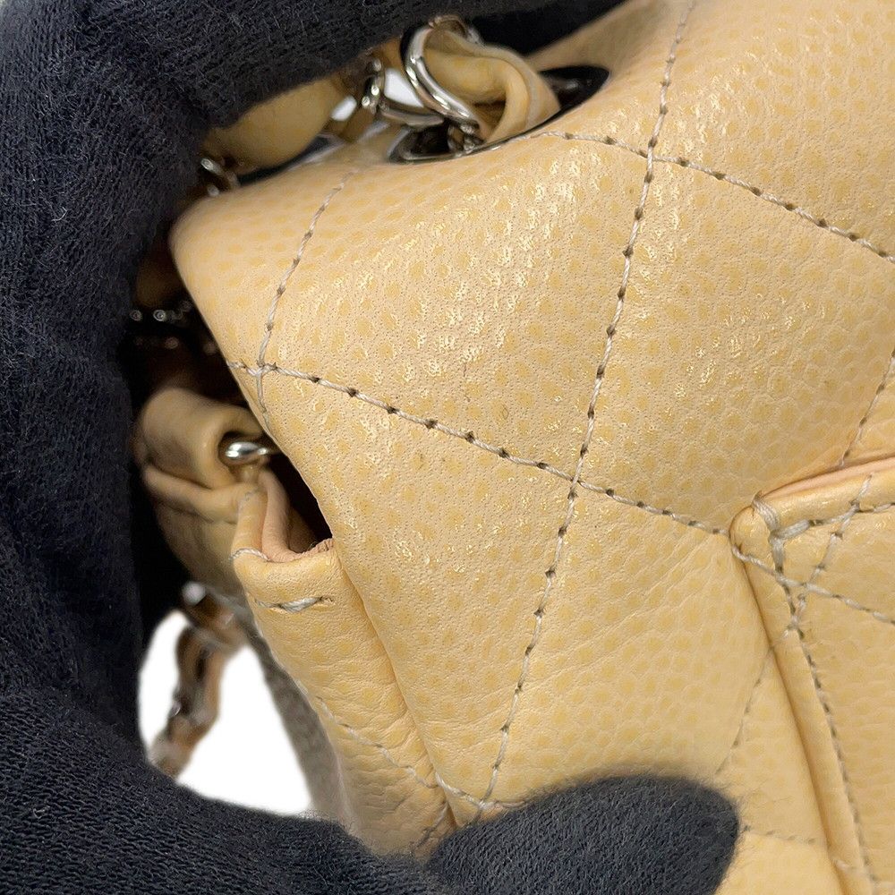 Chanel Chain Shoulder Bag Quilted 20 CC Logo Caviar Leather Mini Flap — view 7