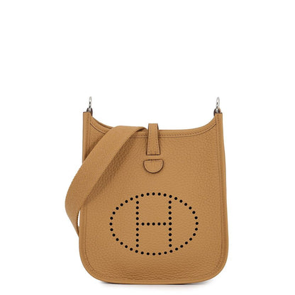 Hermes Shoulder Bag Evelyne TPM 111 Amazon Biscuit Silver Taurillon Clemence
