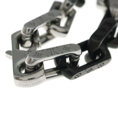 Louis Vuitton Monogram Bracelet Chain Silver Black Blue — view 5